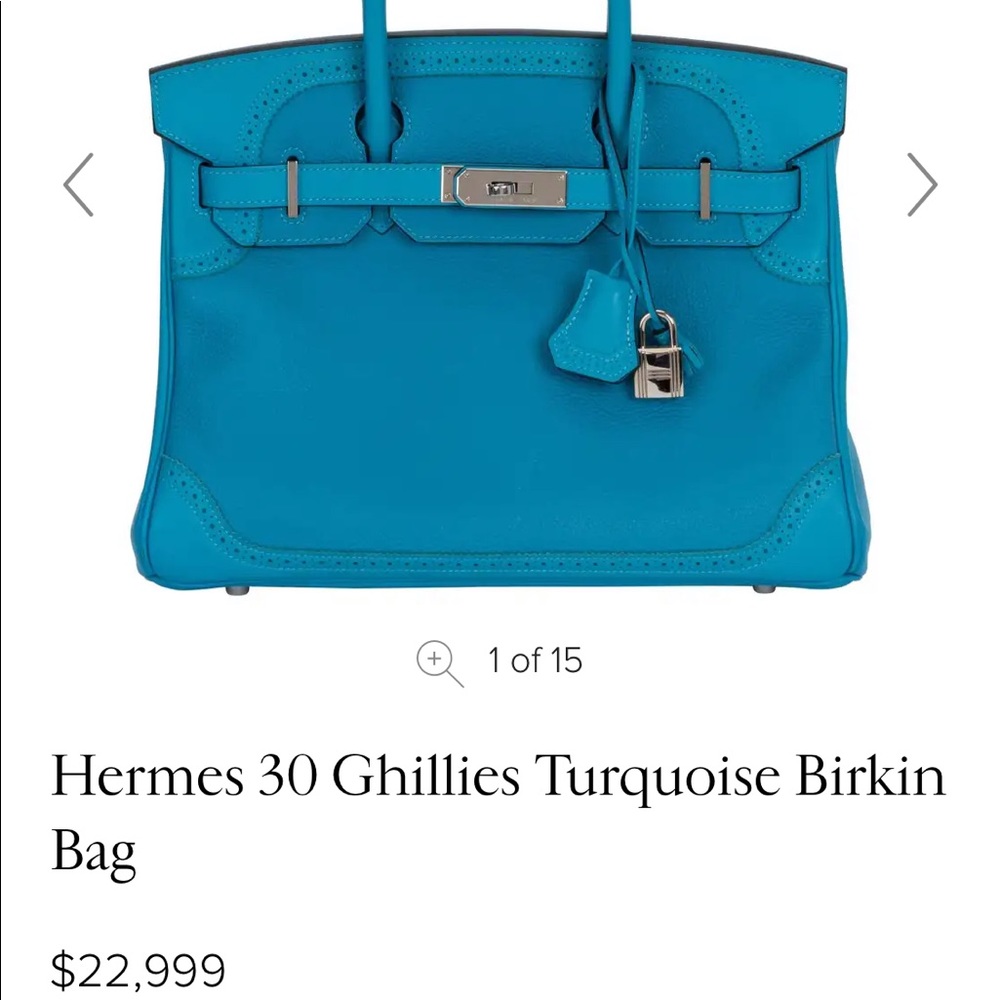 LIMITED EDITION HERMÈS BIRKIN 35 Ghillies Turquoise bag - Picture 10 of 10